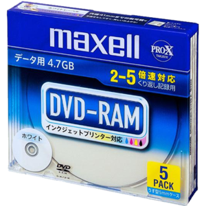 광디스크 Maxell DVD-RAM 4.7GB Type3 2-5X(5배속) 5pack